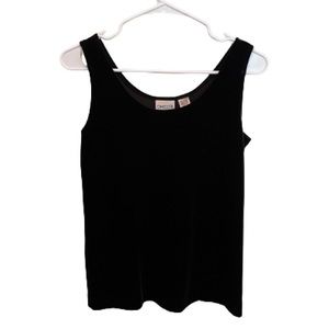 Chico’s Black Velvet Contemporary Tank, Size- 0